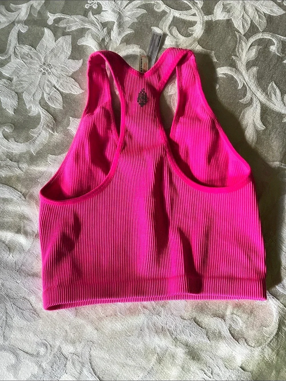 FP Movement Happiness Runs Crop Tank Ribbed Pink Medium